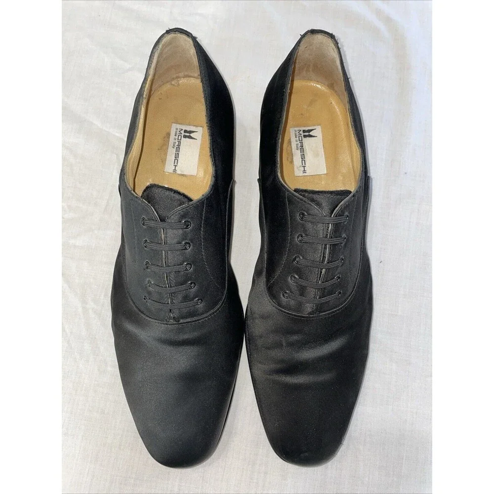 Moreschi Men’s Tuxedo Satin Shoes Size 11 M Black Party Ballroom Business Formal
